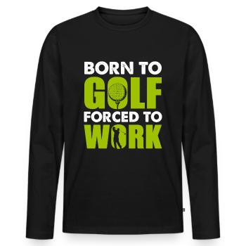 Golf Golf Terrain de golf Golf Ball Golf Club - T-shirt manches longues Premium bio Homme - noir - Devant - Nico (187cm)