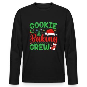 Christmas Bakery Team Cookie Baking Cookies - Men's Premium Organic Long Sleeve Shirt - black - Front - Nico (187cm)