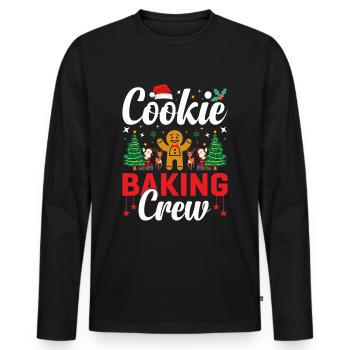 Christmas Bakery Team Cookie Baking Cookies - Men's Premium Organic Long Sleeve Shirt - black - Front - Nico (187cm)