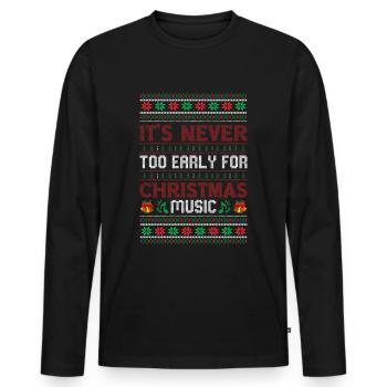 Musique de Noël Noël Noël - T-shirt manches longues Premium bio Homme - noir - Devant - Nico (187cm)