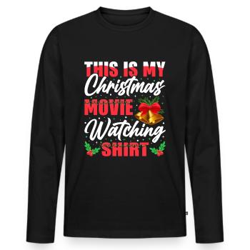 Christmas Christmas Movie Christmas Shirt - Men's Premium Organic Long Sleeve Shirt - black - Front - Nico (187cm)