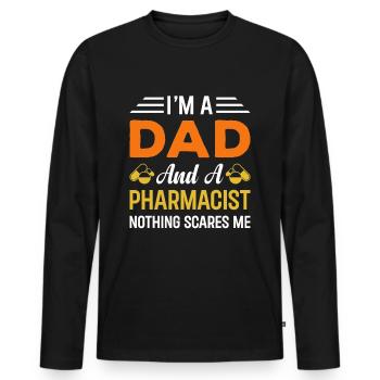 Papa und Apotheker Spruch - Männer Premium Bio Langarmshirt - Schwarz - Vorne - Nico (187cm)