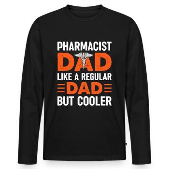 Apothicaire Papa Cool Papa Fête des Pères - T-shirt manches longues Premium bio Homme - noir - Devant - Nico (187cm)