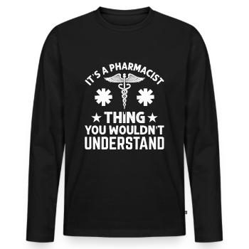 Apotheker Apotheke Pharma Medizin - Männer Premium Bio Langarmshirt - Schwarz - Vorne - Nico (187cm)