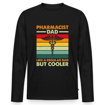 Pharmacist Pharmacy Pharmacy Dad Profession - Men's Premium Organic Long Sleeve Shirt - black - Front - Nico (187cm)