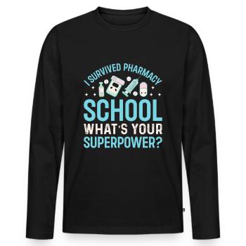 Apotheker Apothekerin Medizin Tabletten Pillen - Männer Premium Bio Langarmshirt - Schwarz - Vorne - Nico (187cm)