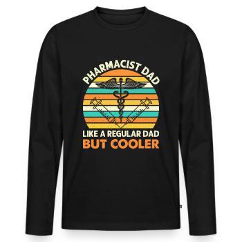 Apothicaire Papa Glacière Papa Santé - T-shirt manches longues Premium bio Homme - noir - Devant - Nico (187cm)