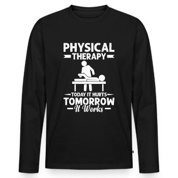Physiotherapist Massage Physiotherapist Physio - Men's Premium Organic Long Sleeve Shirt - black - Front - Nico (187cm)