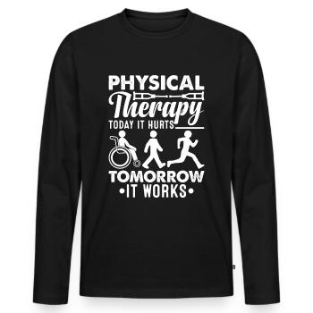 Physiothérapie, physiothérapie, réadaptation - T-shirt manches longues Premium bio Homme - noir - Devant - Nico (187cm)