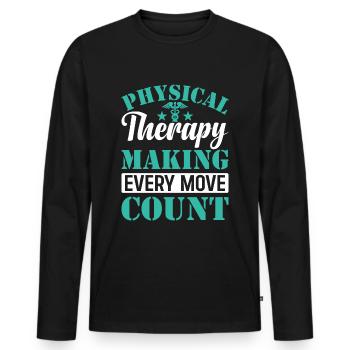 Physiotherapist Physiotherapy Physiotherapy - Men's Premium Organic Long Sleeve Shirt - black - Front - Nico (187cm)