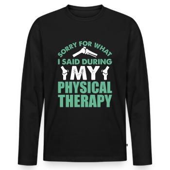 Physiotherapist Massage Physio Physiotherapy - Men's Premium Organic Long Sleeve Shirt - black - Front - Nico (187cm)