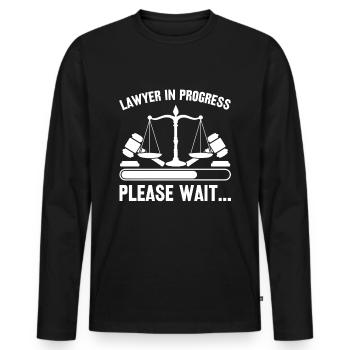 Futur avocat avocat dans le futur droit des juges - T-shirt manches longues Premium bio Homme - noir - Devant - Nico (187cm)