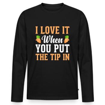 Trinkgeld Kellnerin - Männer Premium Bio Langarmshirt - Schwarz - Vorne - Nico (187cm)