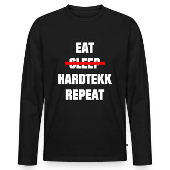Hardtekk - Merch - Tekk - Cadeau - T-shirt manches longues Premium bio Homme - noir - Devant - Nico (187cm)