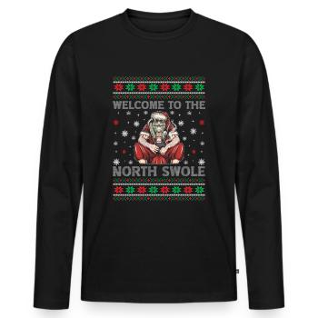 Père Noël Merry Liftma Musculation Noël - T-shirt manches longues Premium bio Homme - noir - Devant - Nico (187cm)