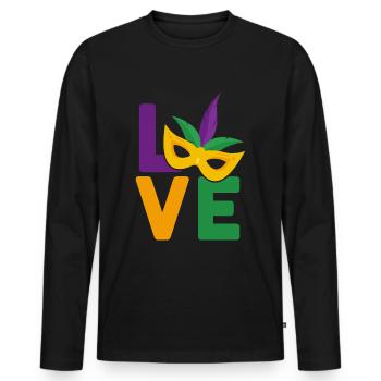 Mardi Gras Love Carnival Carnival Parade - T-shirt manches longues Premium bio Homme - noir - Devant - Nico (187cm)