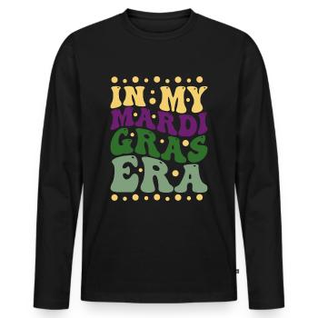 Fête du Mardi Gras Carnaval Carnaval - T-shirt manches longues Premium bio Homme - noir - Devant - Nico (187cm)