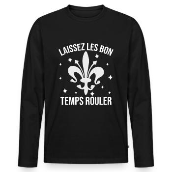 Fête du Mardi Gras Carnaval Carnaval - T-shirt manches longues Premium bio Homme - noir - Devant - Nico (187cm)
