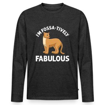 Fossa Raubtier Madagascar - Männer Premium Bio Langarmshirt - Anthrazit meliert - Vorne - Nico (187cm)