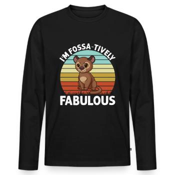 Fabuleux fossa prédateur Madagascar - T-shirt manches longues Premium bio Homme - noir - Devant - Nico (187cm)