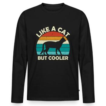 Fossa comme un chat seulement plus froid - T-shirt manches longues Premium bio Homme - noir - Devant - Nico (187cm)