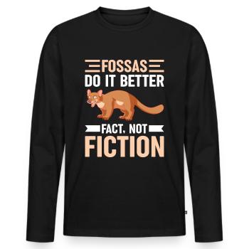 Fabuleux fossa prédateur Madagascar - T-shirt manches longues Premium bio Homme - noir - Devant - Nico (187cm)