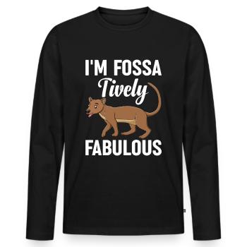 Fossa Predator Chat de Madagascar - T-shirt manches longues Premium bio Homme - noir - Devant - Nico (187cm)