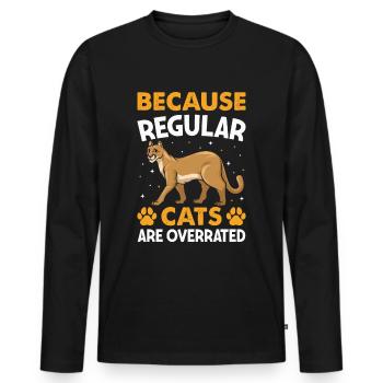 Fossa Predator Chat de Madagascar - T-shirt manches longues Premium bio Homme - noir - Devant - Nico (187cm)