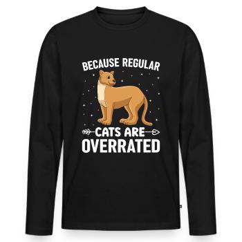 Fossa Predator Chat de Madagascar - T-shirt manches longues Premium bio Homme - noir - Devant - Nico (187cm)