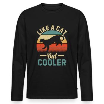 Fabuleux fossa prédateur Madagascar - T-shirt manches longues Premium bio Homme - noir - Devant - Nico (187cm)