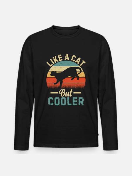 Fabuleux fossa prédateur Madagascar - T-shirt manches longues Premium bio Homme - noir