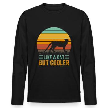 Fabuleux fossa prédateur Madagascar - T-shirt manches longues Premium bio Homme - noir - Devant - Nico (187cm)