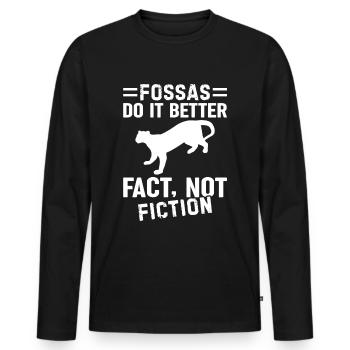 Fossa Predator Chat de Madagascar - T-shirt manches longues Premium bio Homme - noir - Devant - Nico (187cm)