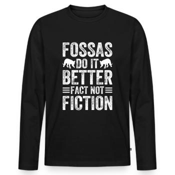 Fossa Madagascar fait mieux - T-shirt manches longues Premium bio Homme - noir - Devant - Nico (187cm)