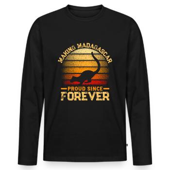 Fossa, prédateur fierté de Madagascar - T-shirt manches longues Premium bio Homme - noir - Devant - Nico (187cm)