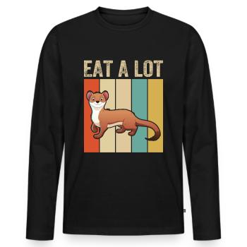 Fossa Madagascar ! Ils mangent beaucoup ! - T-shirt manches longues Premium bio Homme - noir - Devant - Nico (187cm)
