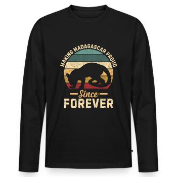 Fossa Predator Madagascar - T-shirt manches longues Premium bio Homme - noir - Devant - Nico (187cm)