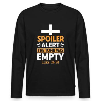Spoiler Grabstätte war lerr Lustiger Oster Spruch - Männer Premium Bio Langarmshirt - Schwarz - Vorne - Nico (187cm)