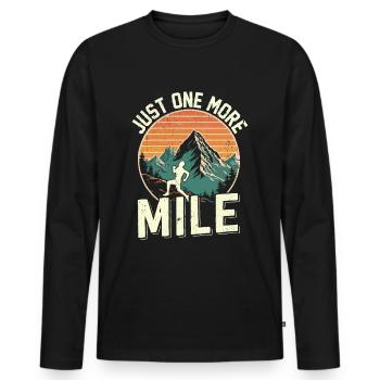Coureur de montagne jogging en montagne - T-shirt manches longues Premium bio Homme - noir - Devant - Nico (187cm)