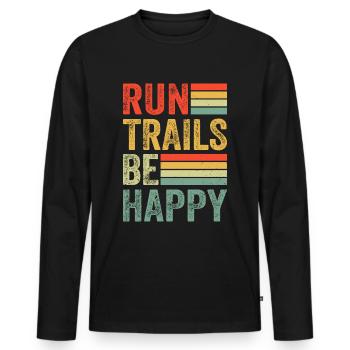 Coureur de montagne jogging en montagne - T-shirt manches longues Premium bio Homme - noir - Devant - Nico (187cm)