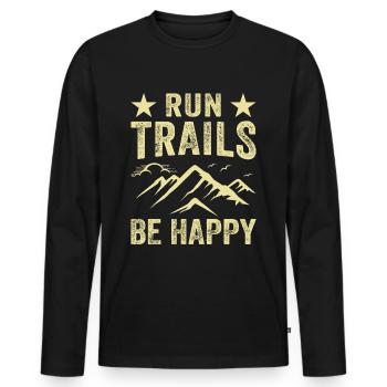 Coureur de montagne jogging en montagne - T-shirt manches longues Premium bio Homme - noir - Devant - Nico (187cm)