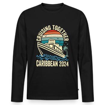 Croisière dans les Caraïbes 2024 - T-shirt manches longues Premium bio Homme - noir - Devant - Nico (187cm)