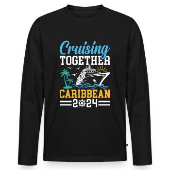 Croisière en famille dans les Caraïbes 2024 - T-shirt manches longues Premium bio Homme - noir - Devant - Nico (187cm)