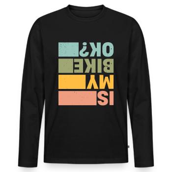 Motard Motard Chute Ma moto va-t-elle bien ? - T-shirt manches longues Premium bio Homme - noir - Devant - Nico (187cm)