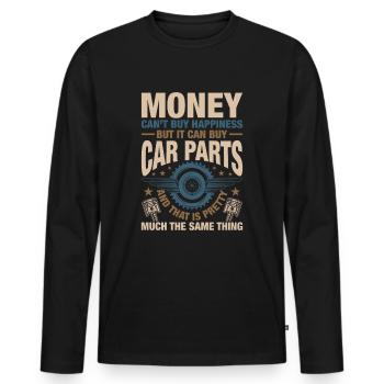 Mechaniker KFZ Tuner Autoliebe - Männer Premium Bio Langarmshirt - Schwarz - Vorne - Nico (187cm)