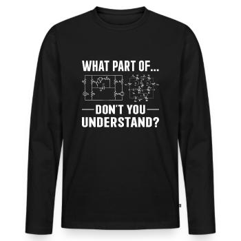 Électricien disant artisan - T-shirt manches longues Premium bio Homme - noir - Devant - Nico (187cm)