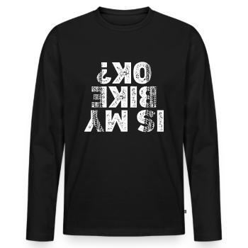 Motard Motard Chute Ma moto va-t-elle bien ? - T-shirt manches longues Premium bio Homme - noir - Devant - Nico (187cm)
