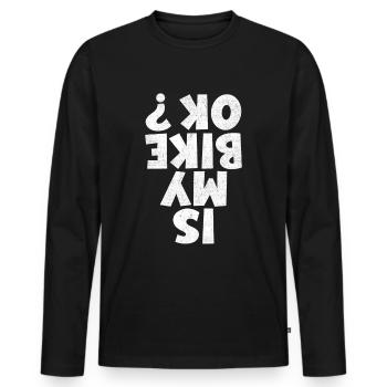 Motard Motard Chute Ma moto va-t-elle bien ? - T-shirt manches longues Premium bio Homme - noir - Devant - Nico (187cm)