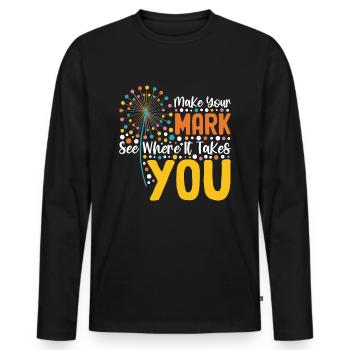 Dot Day Make Your Sign Art Teacher - Men's Premium Organic Long Sleeve Shirt - black - Front - Nico (187cm)
