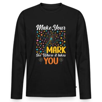Dot Day Make Your Sign Art Teacher - Men's Premium Organic Long Sleeve Shirt - black - Front - Nico (187cm)